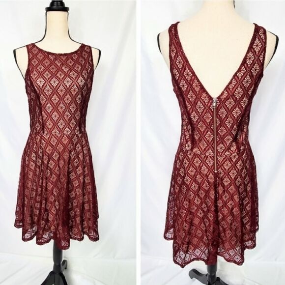-> Gabriella Rocha Crochet Lace Zip Dress - Picture 1 of 11